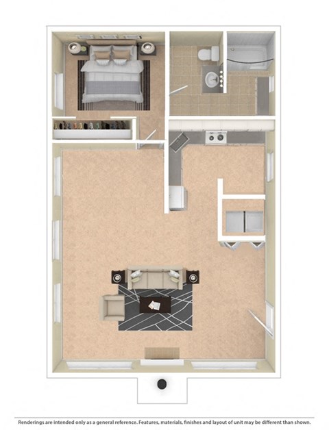 Timberwood 1 bed 1 bath 650